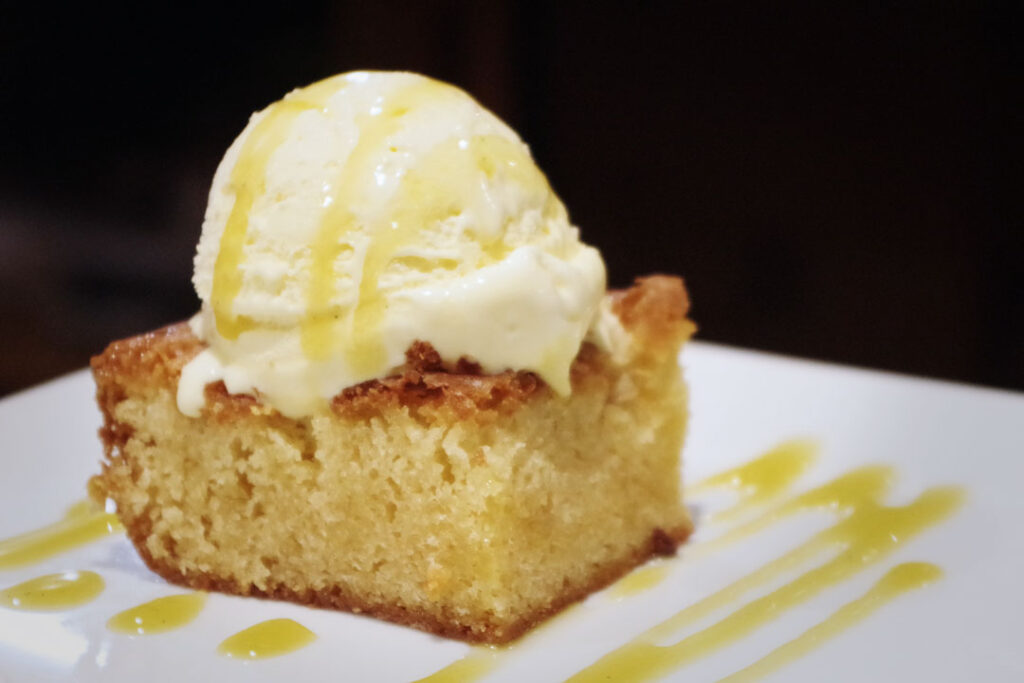 Brownie de chocolate blanco